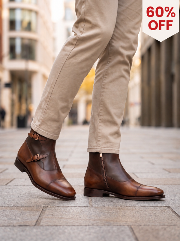 Falcon Strap — Leather Double-Buckle Boots | D.